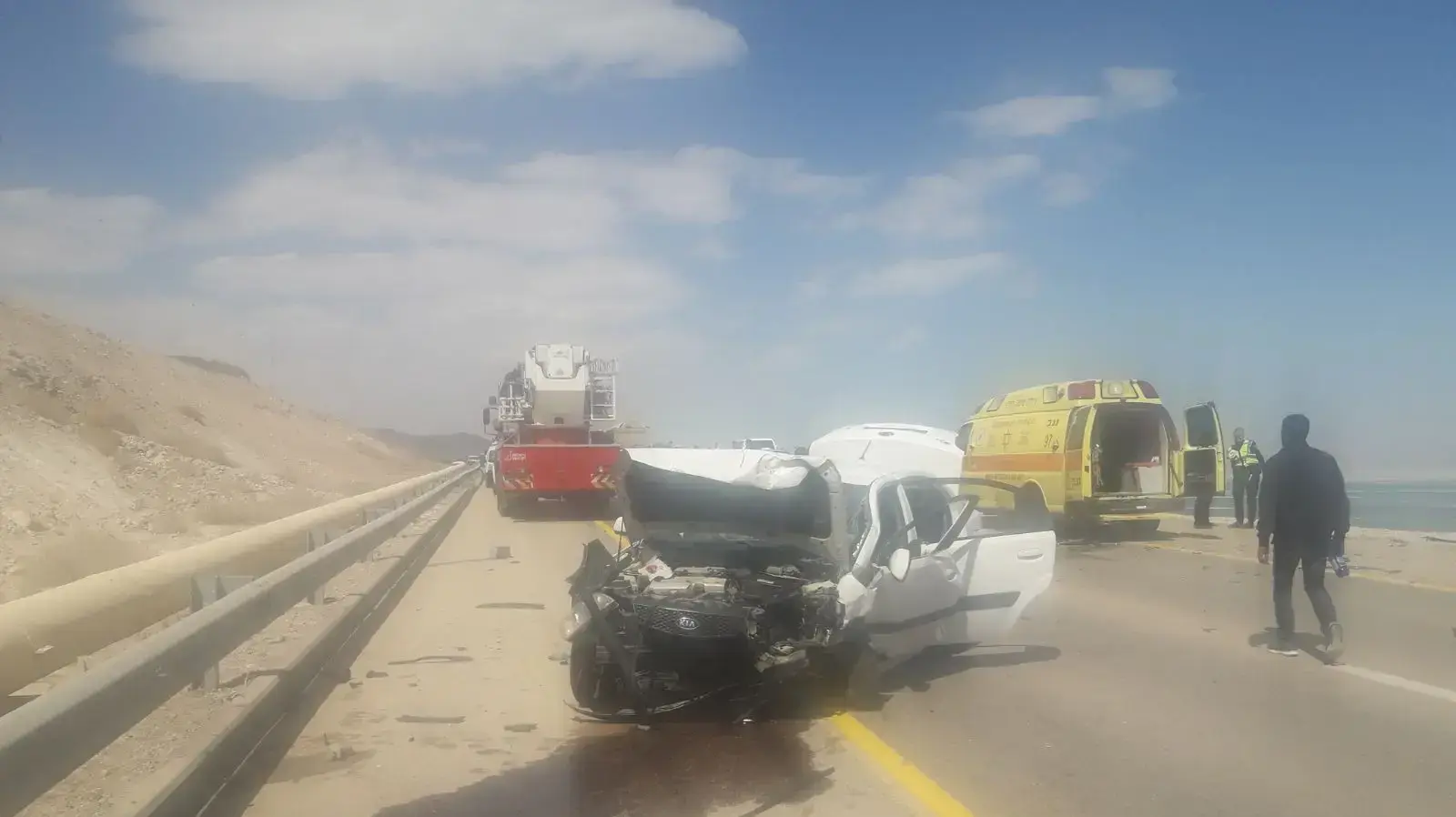 התאונה בים המלח בה נפצעו 8 אנשים התאונה בים המלח בה נפצעו 8 אנשים