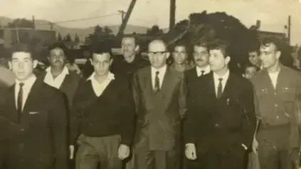 דוד לוי ומנחם בגין בביקור בבית שאן דוד לוי ומנחם בגין בביקור בבית שאן