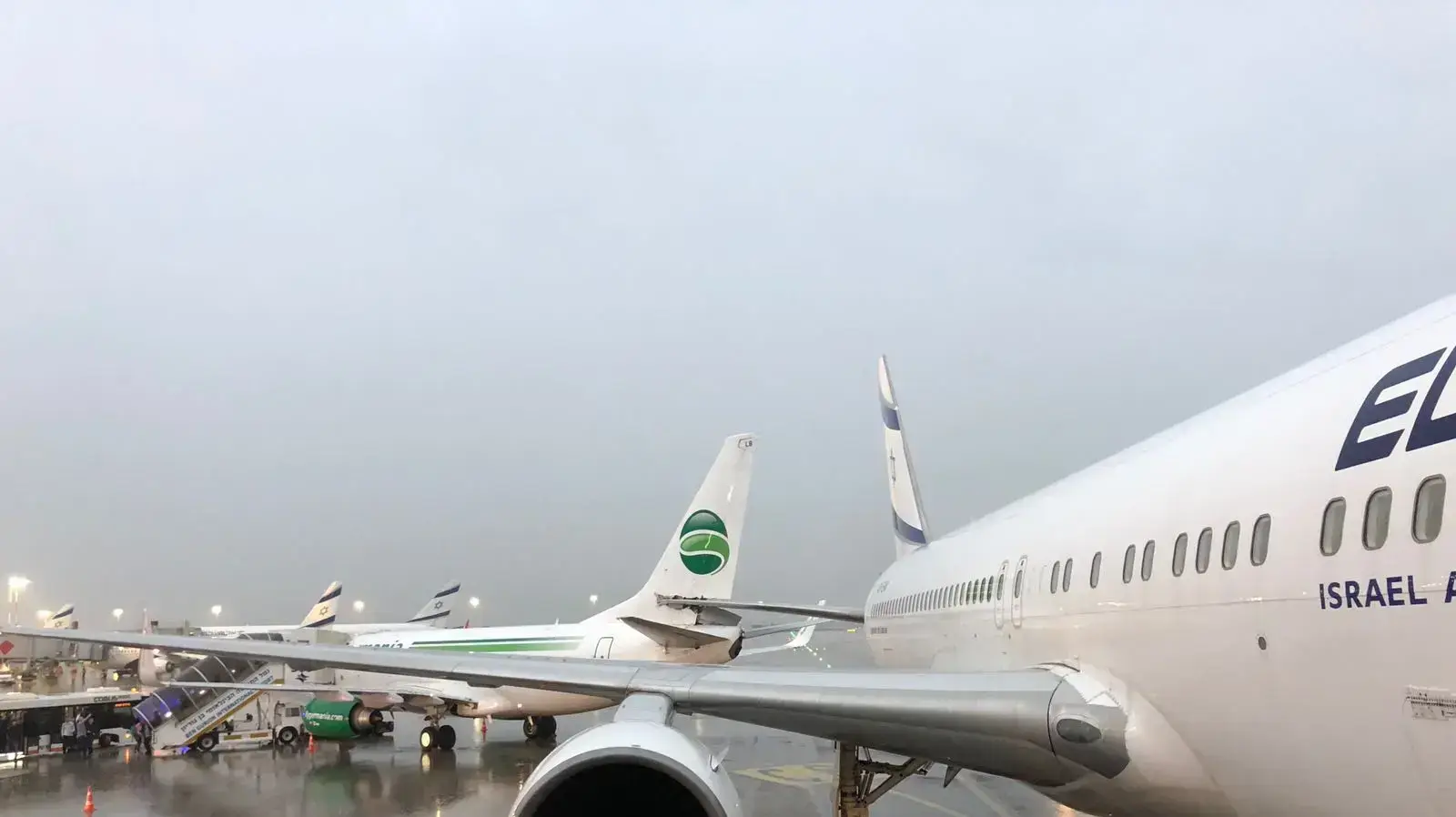 שני מטוסים שהתנגשו קלות על מסלול ההמראה בנתב"ג. 28 במרץ 2018 שני מטוסים שהתנגשו קלות על מסלול ההמראה בנתב"ג. 28 במרץ 2018