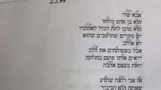 שיר שכתבה עדי אוסמן ז"ל שיר שכתבה עדי אוסמן ז"ל