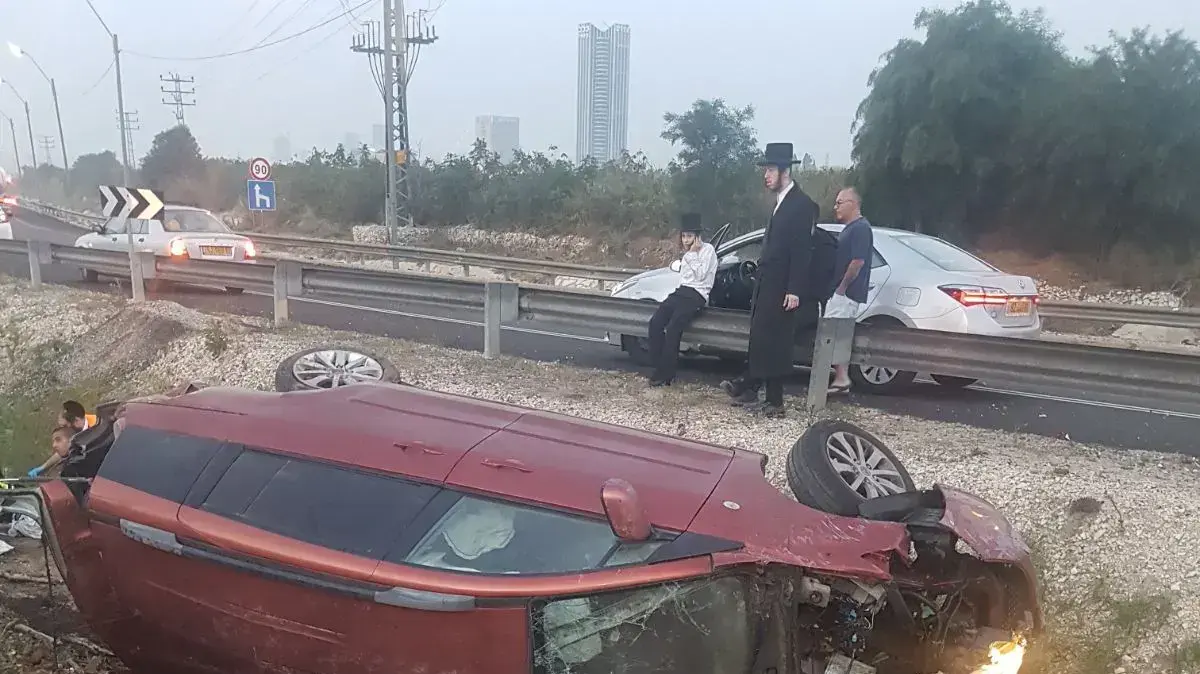 התאונה במחלף מורשה בה נפצעו שישה ונהרג אחד התאונה במחלף מורשה בה נפצעו שישה ונהרג אחד