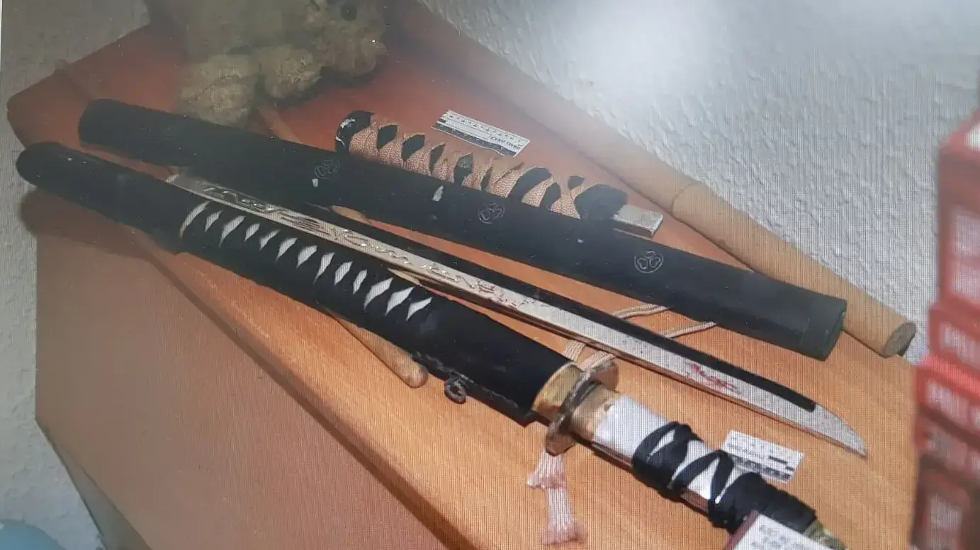 החרב שנמצאה בחדרו של יבגני סמרסקי שרצח את אביו יורי כושר