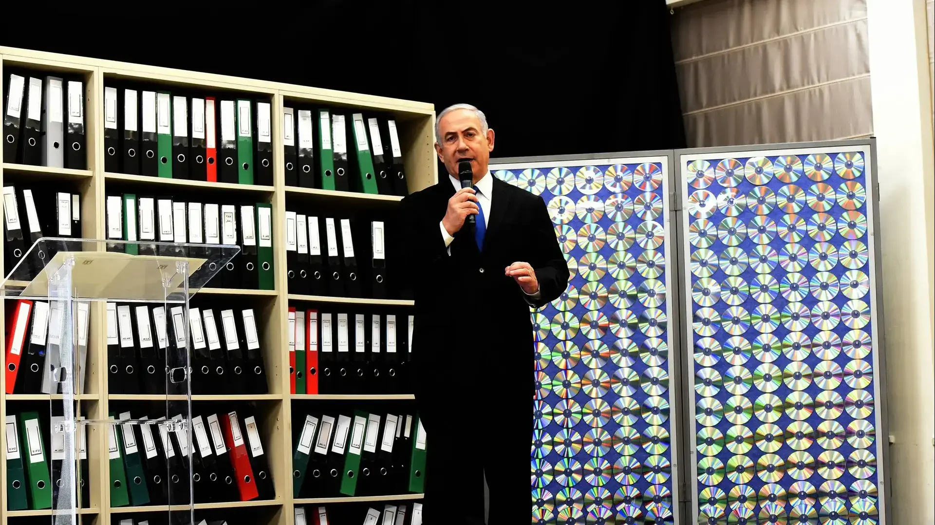 ראש הממשלה בנימין נתניהו במהלך הצהרה מיוחדת על התפתחות משמעותית בעניין הסכם הגרעין עם איראן, קרייה, ת"א 30 באפריל 2018 ראש הממשלה בנימין נתניהו במהלך הצהרה מיוחדת על התפתחות משמעותית בעניין הסכם הגרעין עם איראן, קרייה, ת"א 30 באפריל 2018