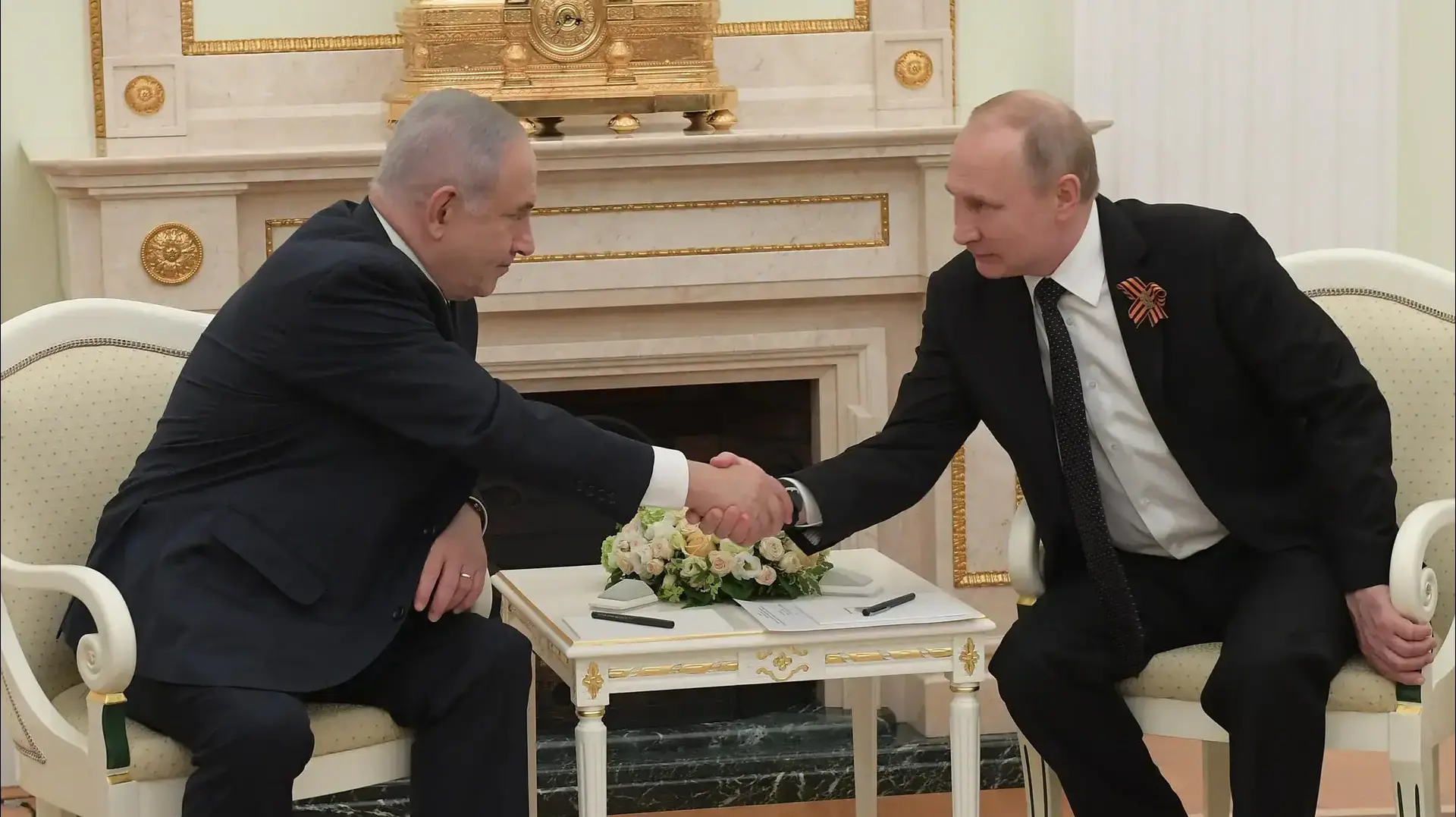 פגישת ראש הממשלה בנימין נתניהו עם נשיא רוסיה ולדימיר פוטין במוסקבה, רוסיה, 9 במאי 2018