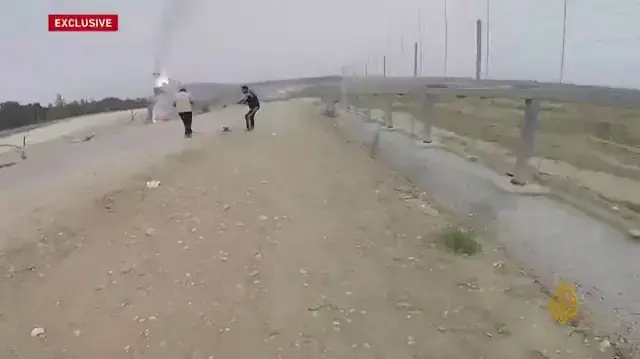 פלסטינים חדרו לשטח ישראל מרצועת עזה והציתו עמדת צה"ל פלסטינים חדרו לשטח ישראל מרצועת עזה והציתו עמדת צה"ל
