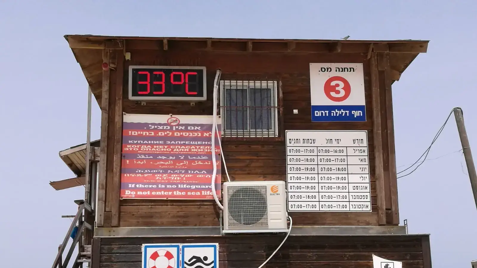 מד הטמפטורה אשר מוצג בחוף דלילה באשקלון נכון לשעה 12:00 23 במאי 2018 מד הטמפטורה אשר מוצג בחוף דלילה באשקלון נכון לשעה 12:00 23 במאי 2018