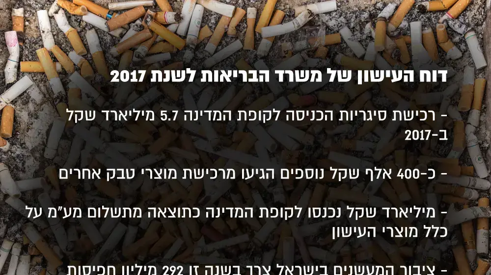 נתונים על מצב המעשנים בישראל לשנת 2017 נתונים על מצב המעשנים בישראל לשנת 2017