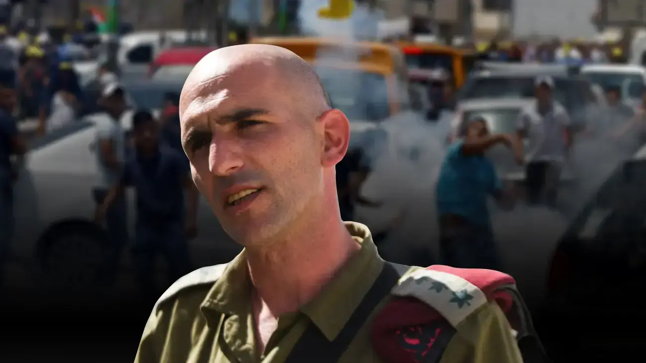 אלוף משנה יובל גז מפקד חטיבת בנימין על רקע רמאללה, 6 באפריל 2017
