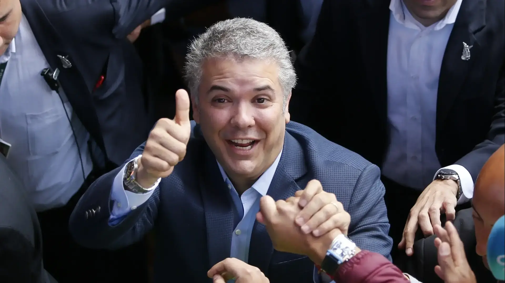 נשיא קולומביה בהצעה לנשיאות מועמד השמרנים איבן דוקה ה-17 ביוני 2018 נשיא קולומביה בהצעה לנשיאות מועמד השמרנים איבן דוקה ה-17 ביוני 2018