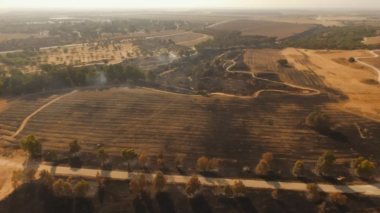צילום אויר של אזור תל גמה במועצה אזורית אשכול