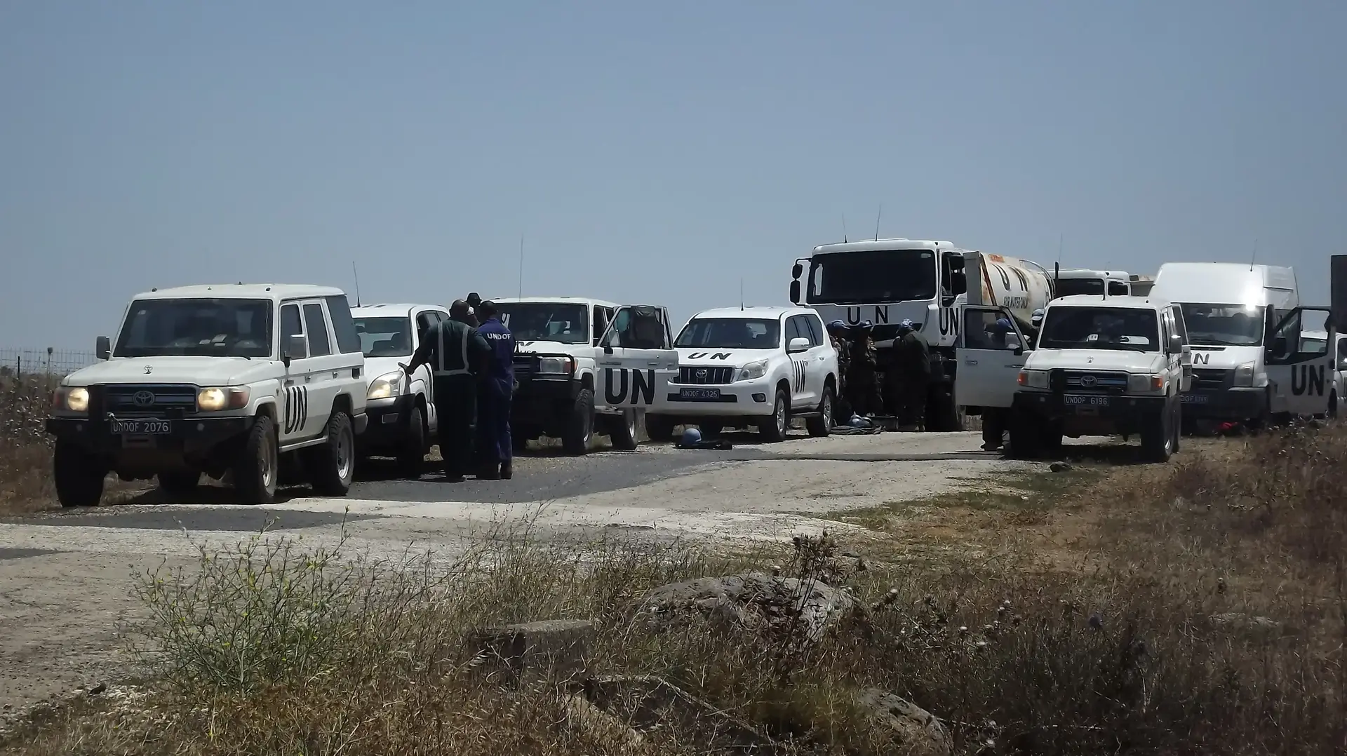 שיירת רכבי או"ם סמוך לגבול סוריה ישראל, 4 ביולי 2018