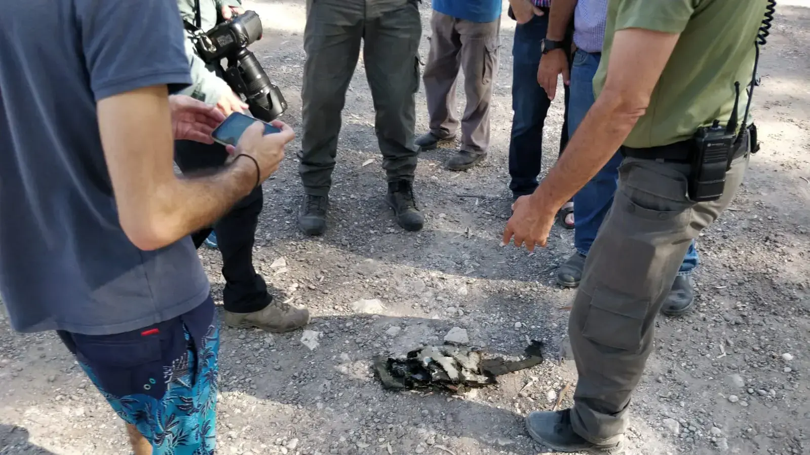 שרידי המל"ט מהיירוט בכינרת 11 ביולי 2018 שרידי המל"ט מהיירוט בכינרת 11 ביולי 2018
