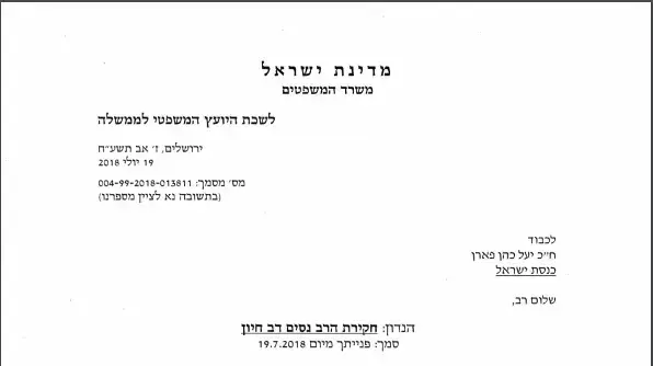 היועמ"ש הורה לא לחקור את הרב דב חיון עד שיהיה חשד לעבירה פלילית היועמ"ש הורה לא לחקור את הרב דב חיון עד שיהיה חשד לעבירה פלילית
