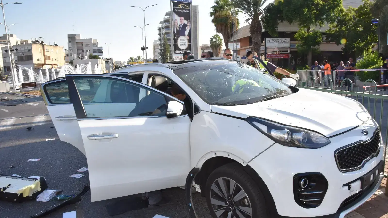 זירת פיצוץ רכב בעפולה, 23 ביולי 2018 זירת פיצוץ רכב בעפולה, 23 ביולי 2018