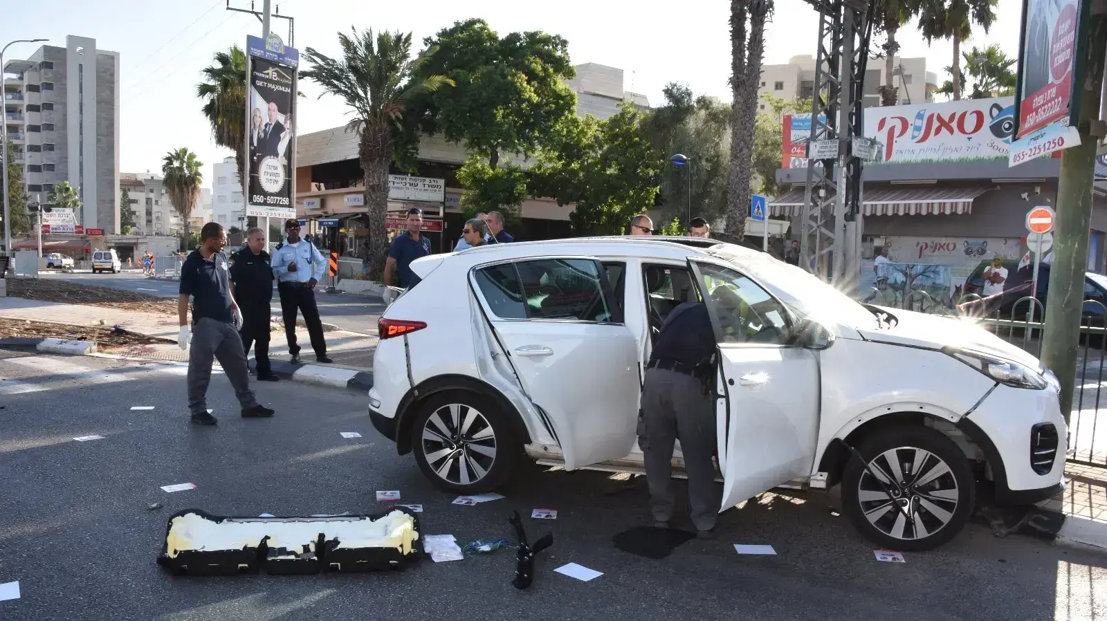 זירת פיצוץ רכב בעפולה, 23 ביולי 2018 זירת פיצוץ רכב בעפולה, 23 ביולי 2018