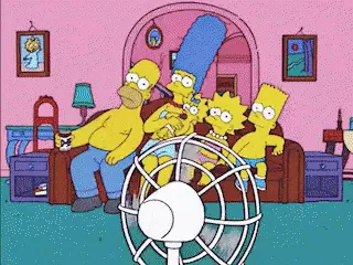 גיף משפחת סימפסון מול מאוורר גיף משפחת סימפסון מול מאוורר