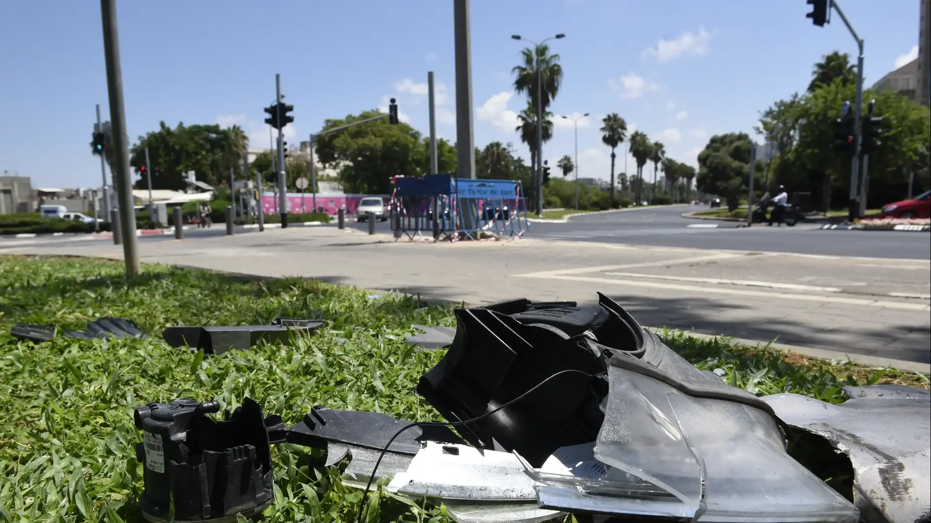 זירת התאונה בה נהרג אילון שלו אמסלם בתל אביב