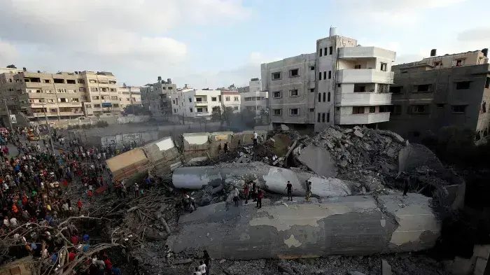 בניין הקהילה המצרית ברצועת עזה לאחר שהופצץ 9 ביולי 2018