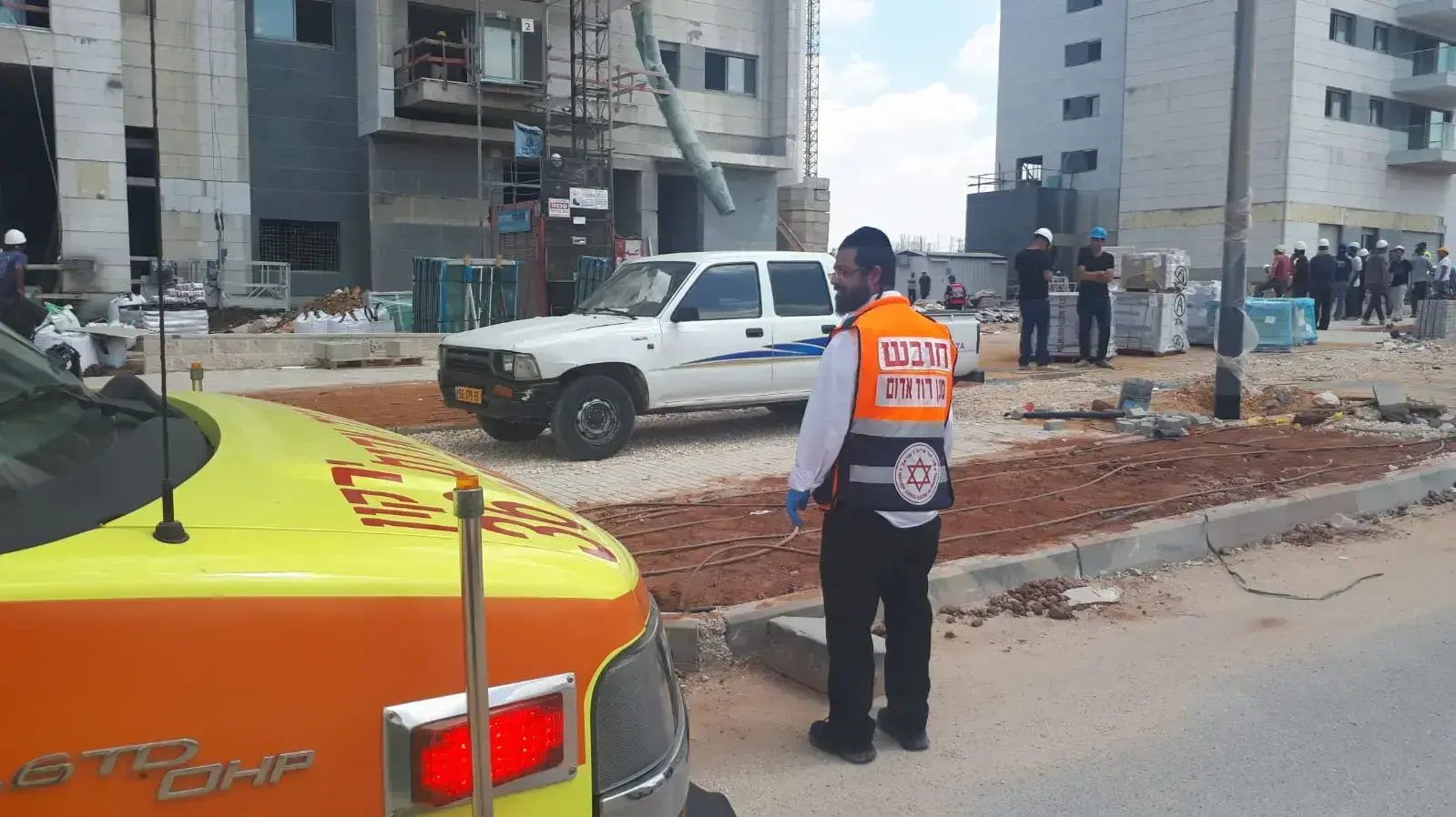 זירת אתר בניה בראש העין, שני פועלים נהרגו. 13 באוגוסט 2018 זירת אתר בניה בראש העין, שני פועלים נהרגו. 13 באוגוסט 2018