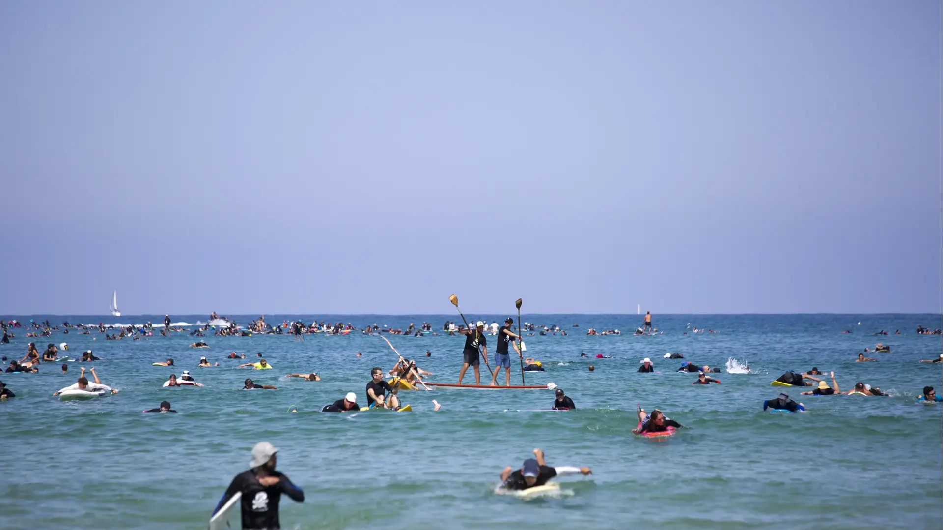 גולשים בחוף הים בהרצליה, 22 ביוני 2018 גולשים בחוף הים בהרצליה, 22 ביוני 2018