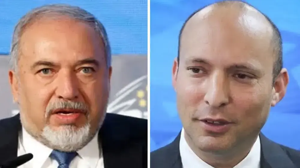 מפוצלת: נפתלי בנט ואביגדור ליברמן מפוצלת: נפתלי בנט ואביגדור ליברמן