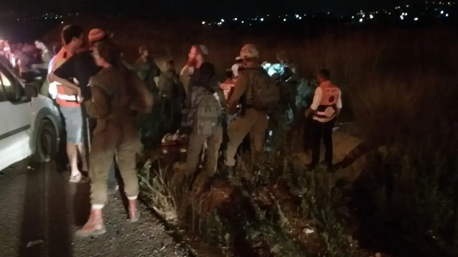 זירת התאונה בצומת חוות גלעד 16 באוגוסט 2018
זירת התאונה בצומת חוות גלעד 16 באוגוסט 2018