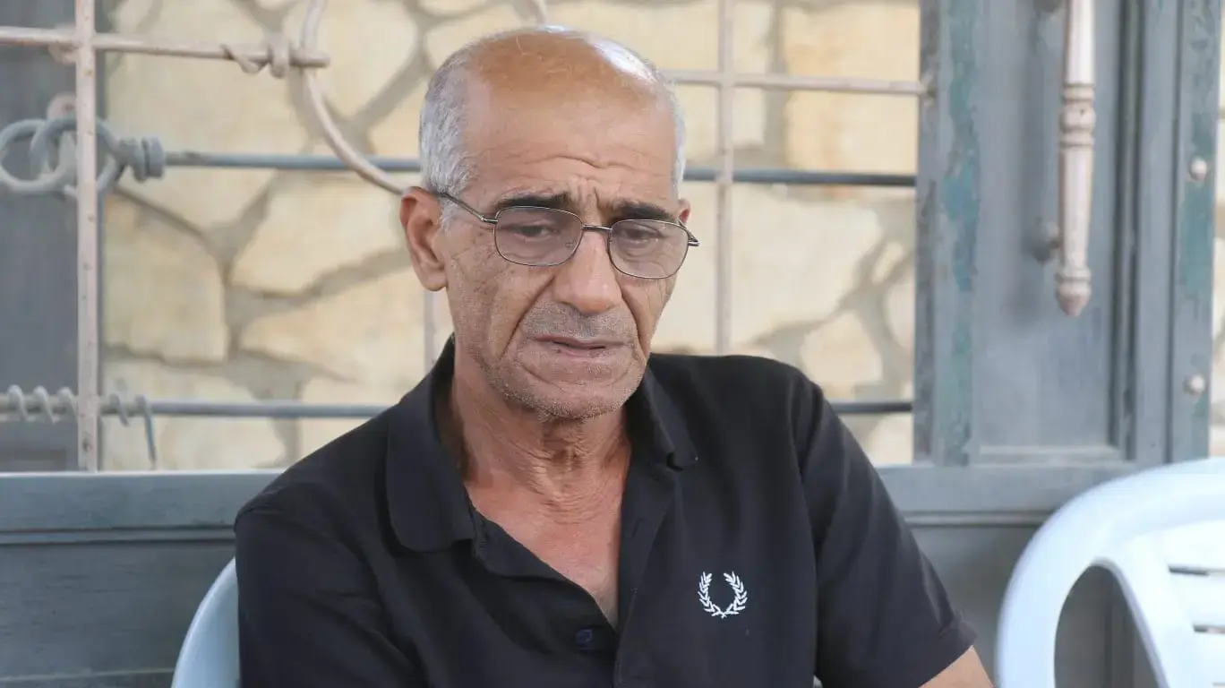 אביו של המחבל אחמד מחאמיד באום אל-פחם ב-18 באוגוסט 2018