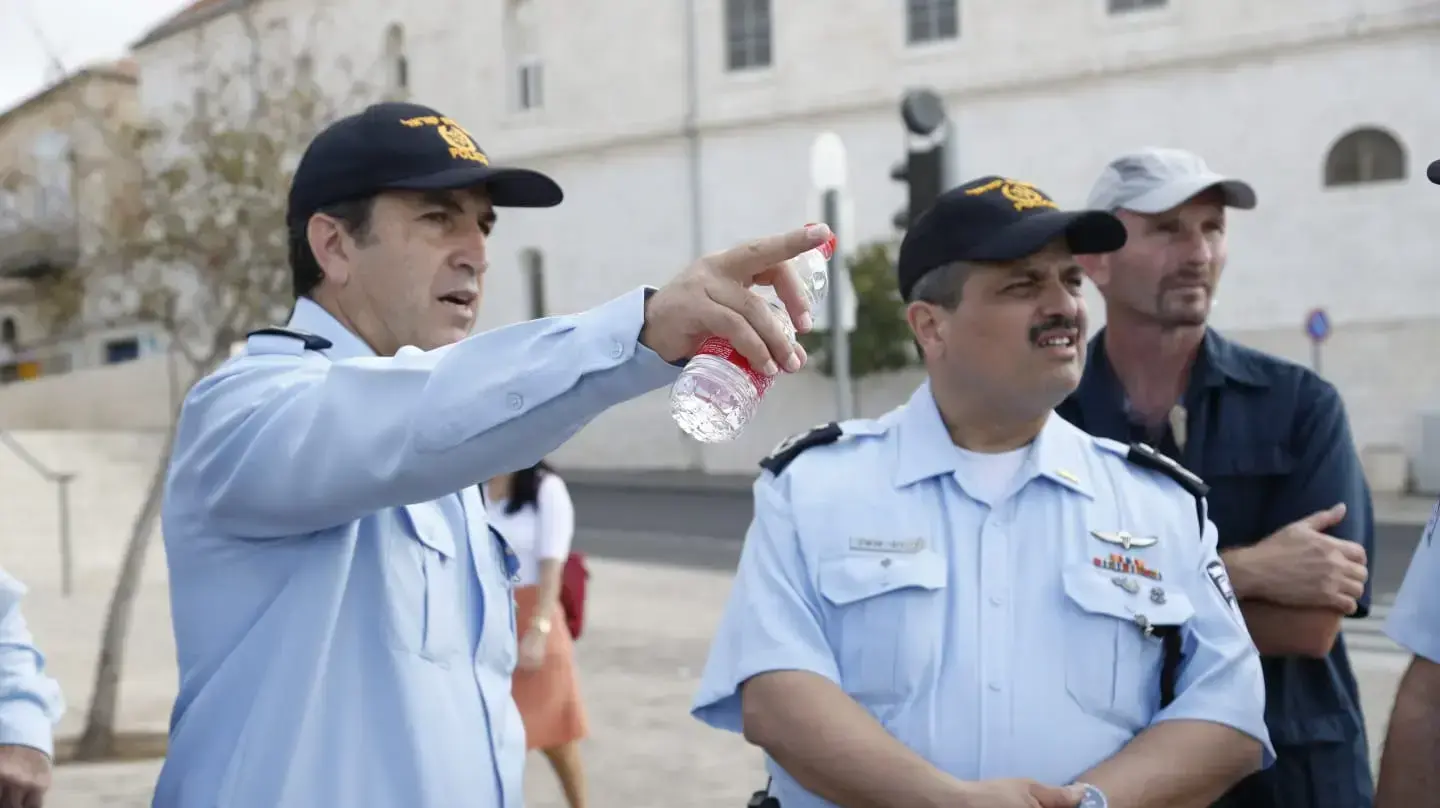 מפכ"ל המשטרה רוני אלשיך ומפקד מחוז ירושלים ניצב יורם הלוי