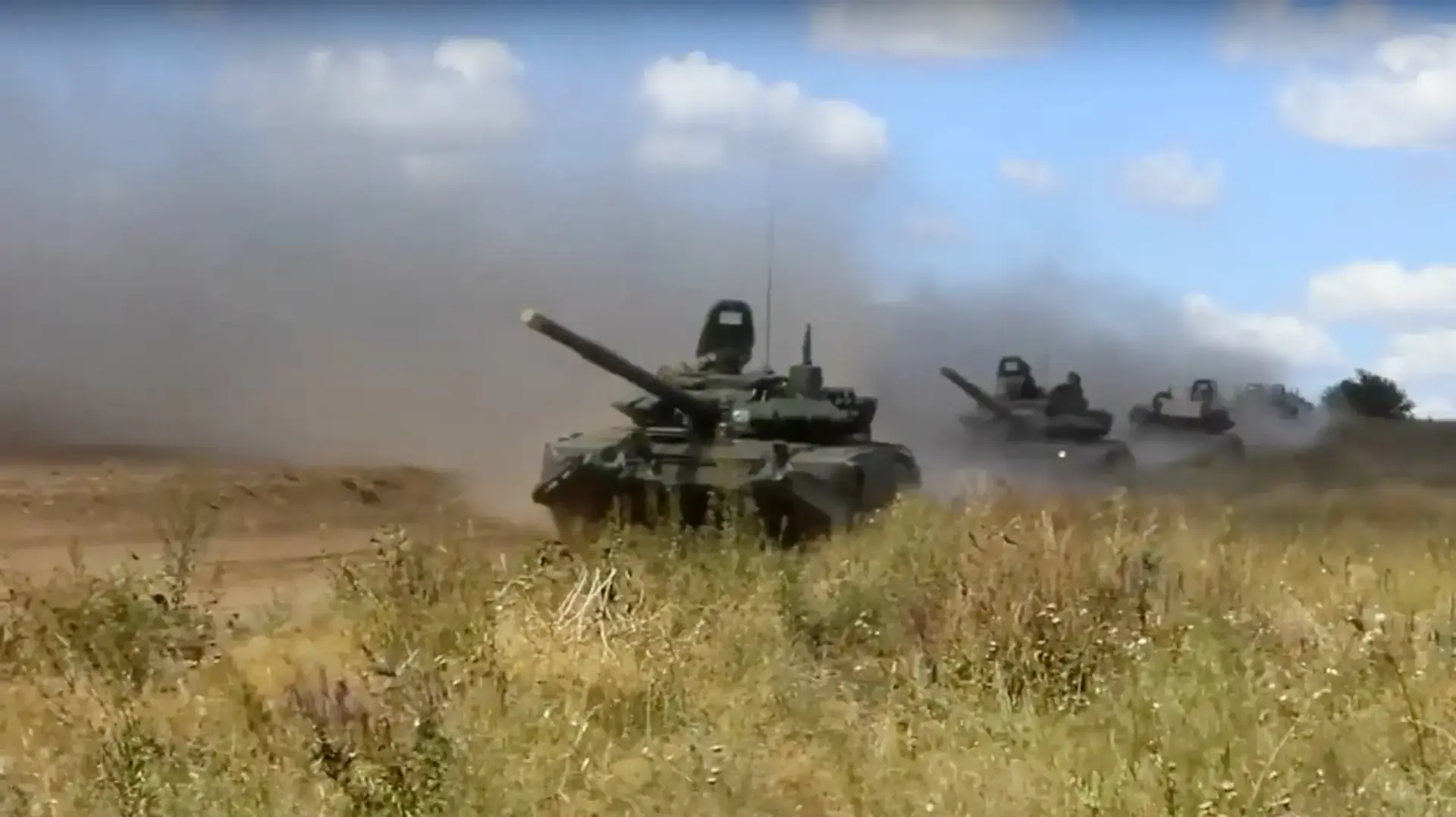 טנקים בתרגיל של צבא רוסיה בסיביר, 11 בספטמבר 2018