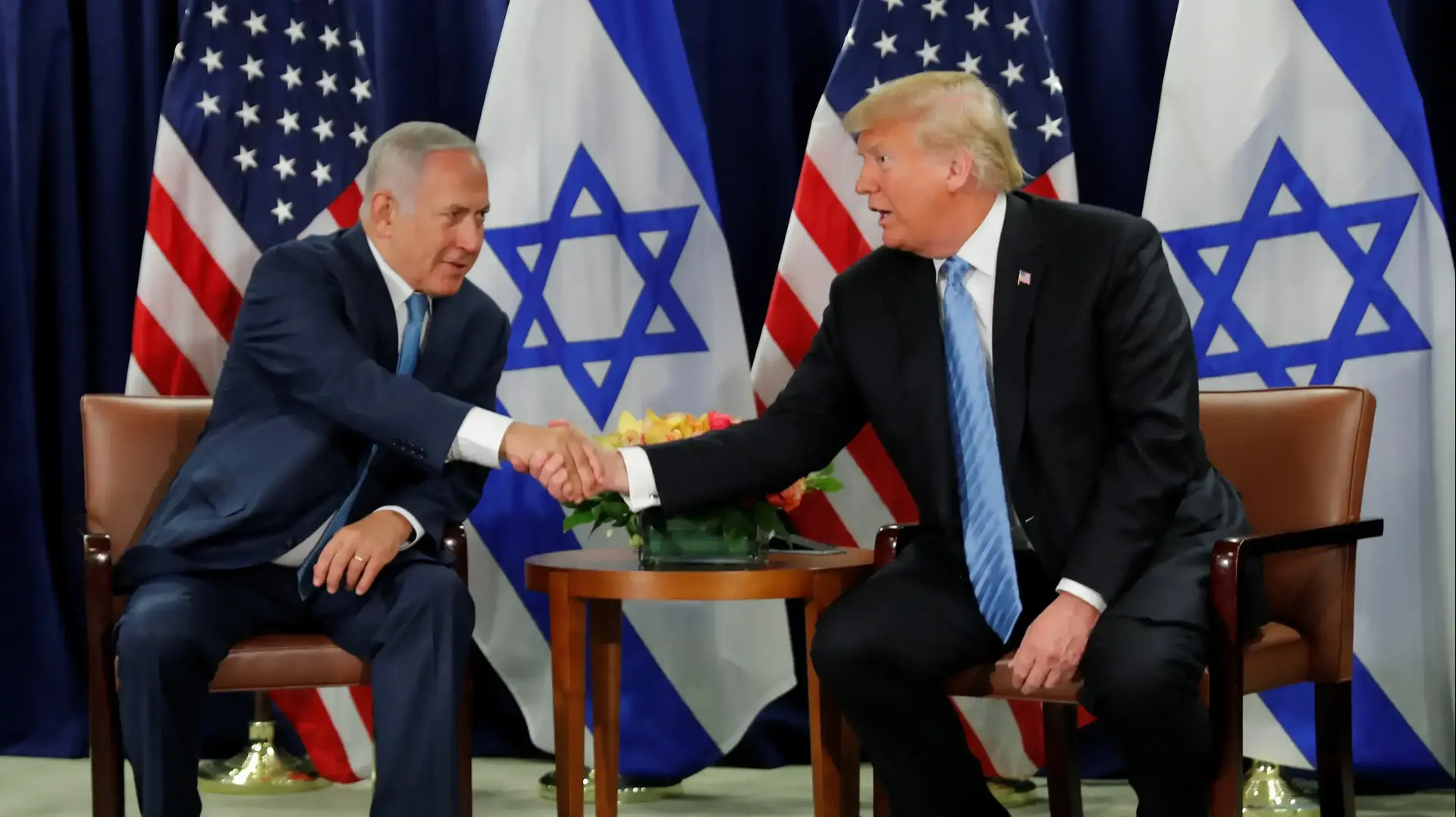 פגישת נתניהו טראמפ בבנייני האו"ם 26 בספטמבר 2018