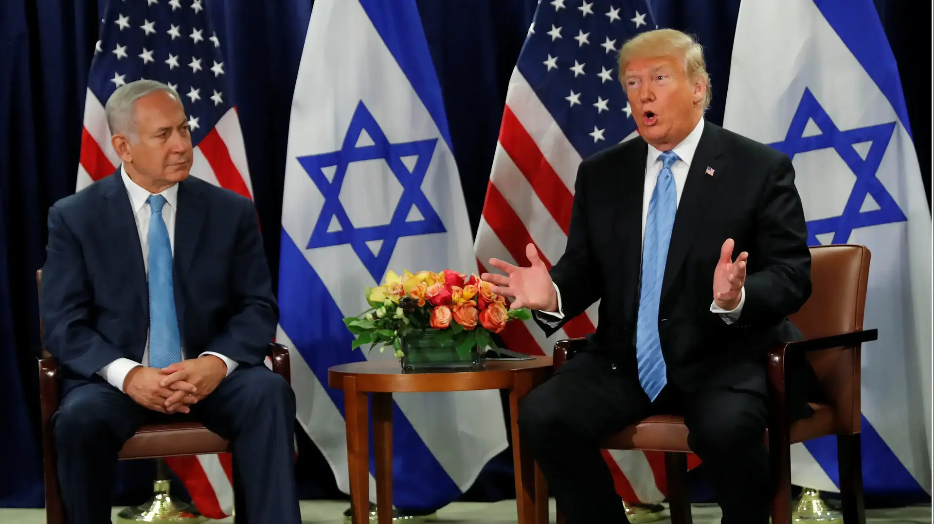 פגישת נתניהו טראמפ בבנייני האו"ם 26 בספטמבר 2018