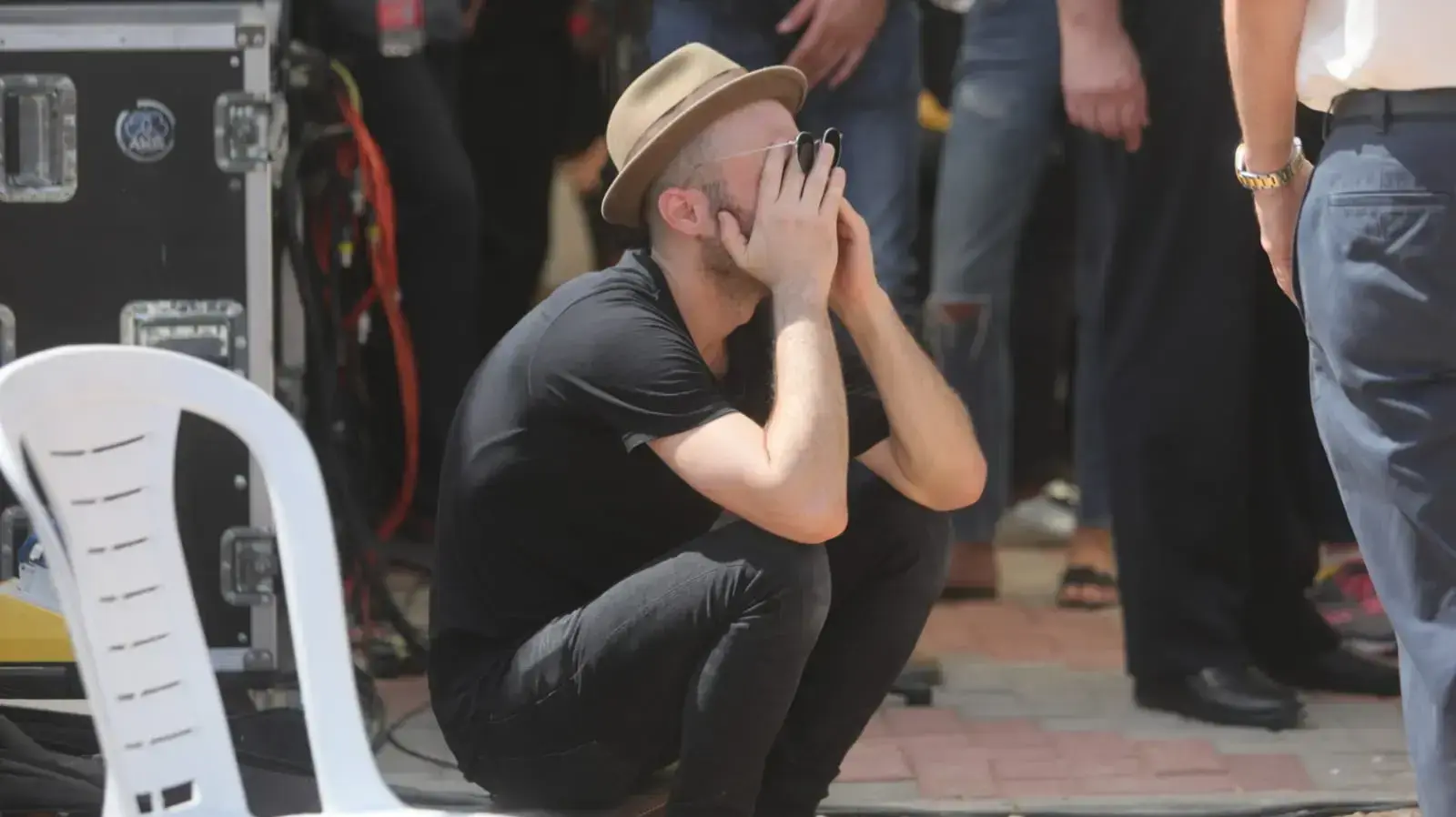 נתן גושן בהלוויתו של ארי נשר , ספטמבר 2018 נתן גושן בהלוויתו של ארי נשר , ספטמבר 2018