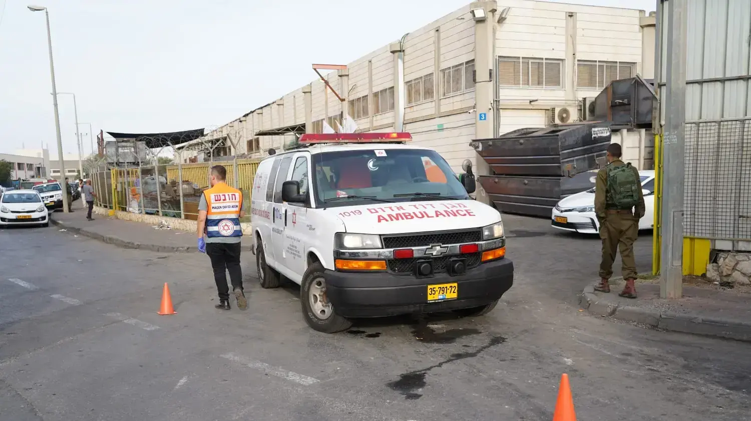 זירת אירוע הירי באזור התעשיה ברקן בשומרון זירת אירוע הירי באזור התעשיה ברקן בשומרון