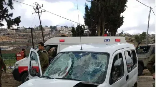 הרכב הדורס בפיגוע הדריסה בצומת גוש עציון 26 בנובמבר 2018  