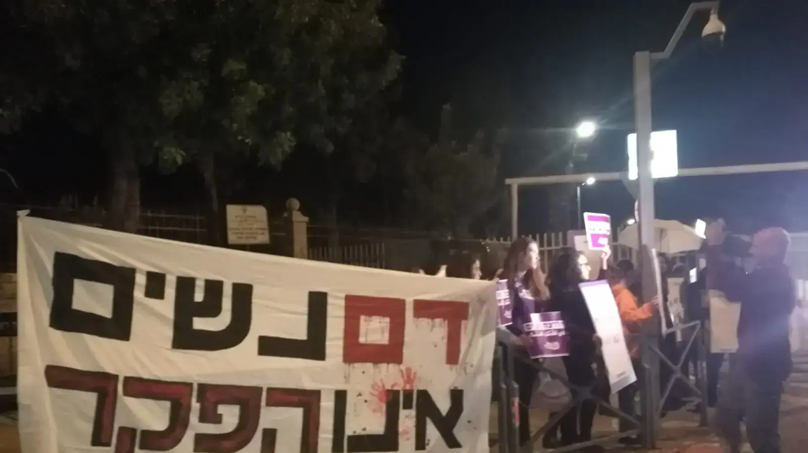 הפגנת ארגוני נשים במחאה על רצח נשים, מול מעון ראש הממשלה נתניהו בירושלים, 27 נובמבר 2018 הפגנת ארגוני נשים במחאה על רצח נשים, מול מעון ראש הממשלה נתניהו בירושלים, 27 נובמבר 2018