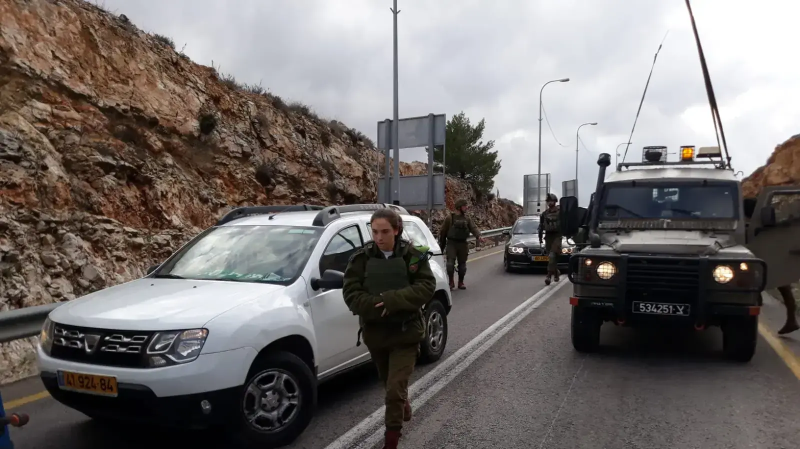 זירת הפיגוע בצומת עפרה , דצמבר 2018 זירת הפיגוע בצומת עפרה , דצמבר 2018