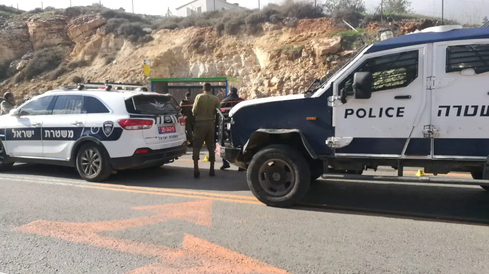 זירת הפיגוע בצומת עפרה , דצמבר 2018 זירת הפיגוע בצומת עפרה , דצמבר 2018