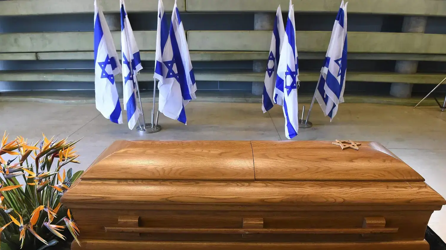 ארונה של רונה רמון שהוצב במרכז פרס לשלום ולחדשנות, 19 בדצמבר 2018