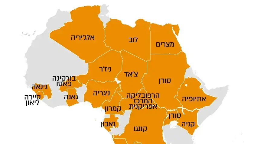מפת אפריקה מפת אפריקה