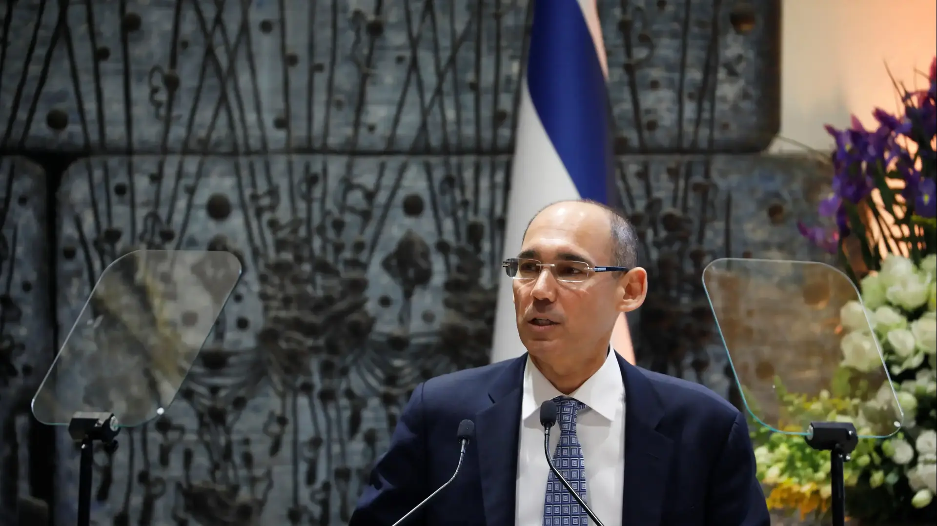 נגיד בנק ישראל הנכנס אמיר דורון במהלך טקס בבית הנשיא 24 בדצמבר 2018 