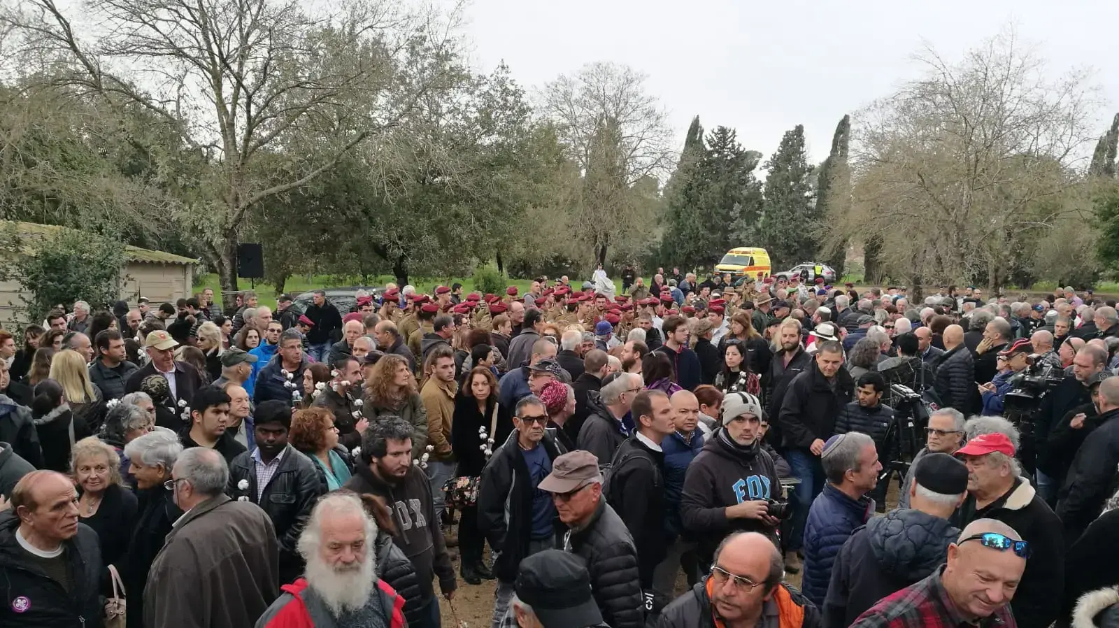 הלוויתו של אב החיילים הבודדים צביקה לוי בקיבוץ יפעת, 31 בדצמבר 2018 הלוויתו של אב החיילים הבודדים צביקה לוי בקיבוץ יפעת, 31 בדצמבר 2018