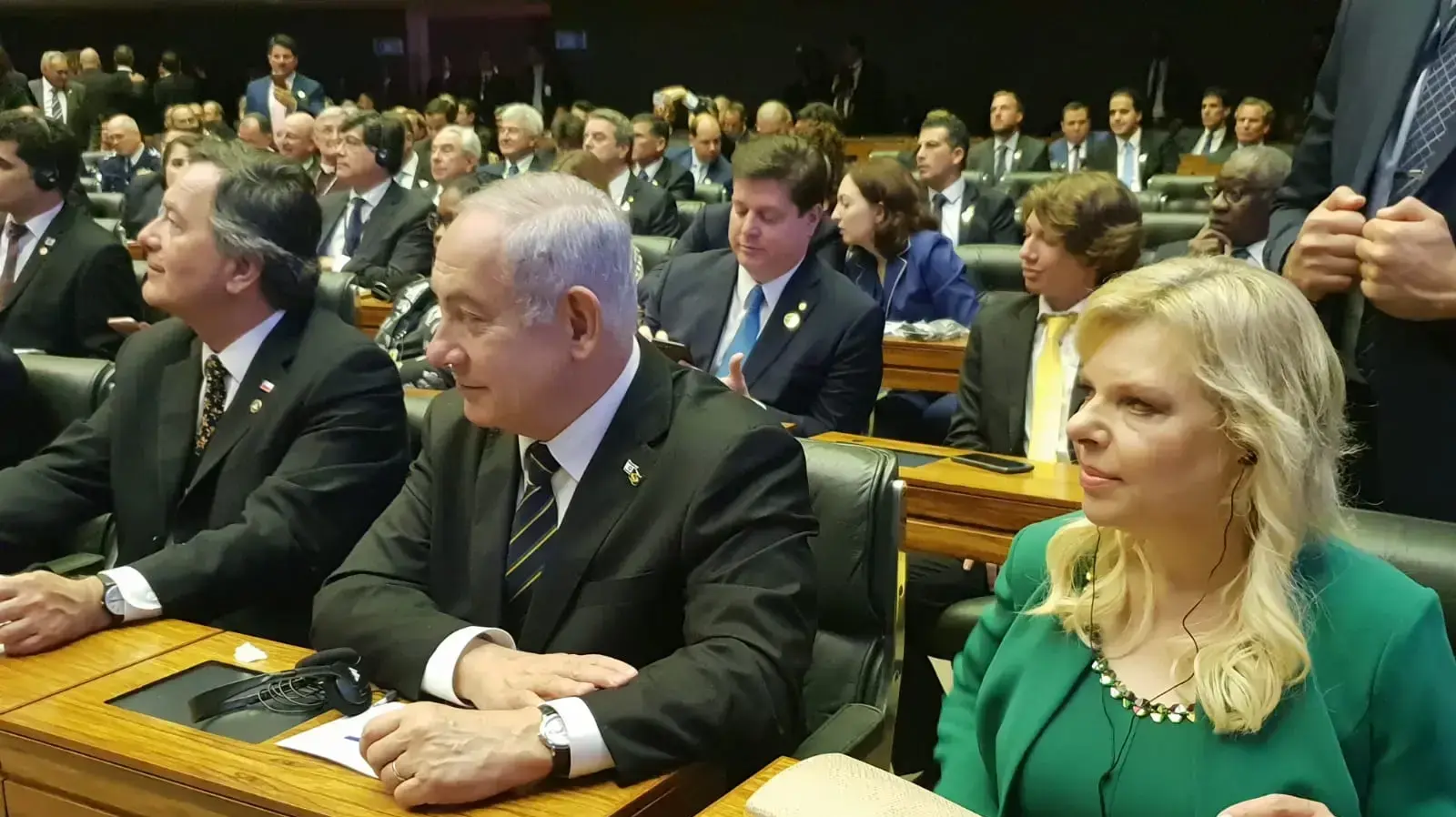 ראש הממשלה, בנימין נתניהו ורעייתו שרה במהלך השבעתו של נשיא ברזיל הנכנס ז'איר בולסונארו בברזיליה, ברזיל 1 בינואר 2019 ראש הממשלה, בנימין נתניהו ורעייתו שרה במהלך השבעתו של נשיא ברזיל הנכנס ז'איר בולסונארו בברזיליה, ברזיל 1 בינואר 2019