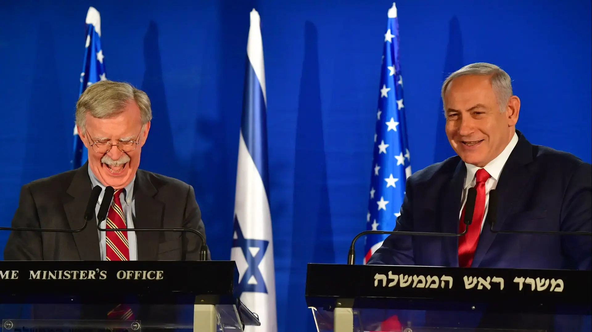 פגישת ראש הממשלה בנימין נתניהו עם היועץ לביטחון לאומי האמריקאי ג'ון בולטון, הצהרות לתקשורת. פגישת ראש הממשלה בנימין נתניהו עם היועץ לביטחון לאומי האמריקאי ג'ון בולטון, הצהרות לתקשורת.