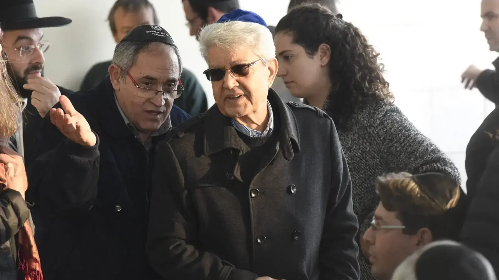 דוד לוי בהלווית משה ארנס, סביון 8 בינואר 2019 דוד לוי בהלווית משה ארנס, סביון 8 בינואר 2019