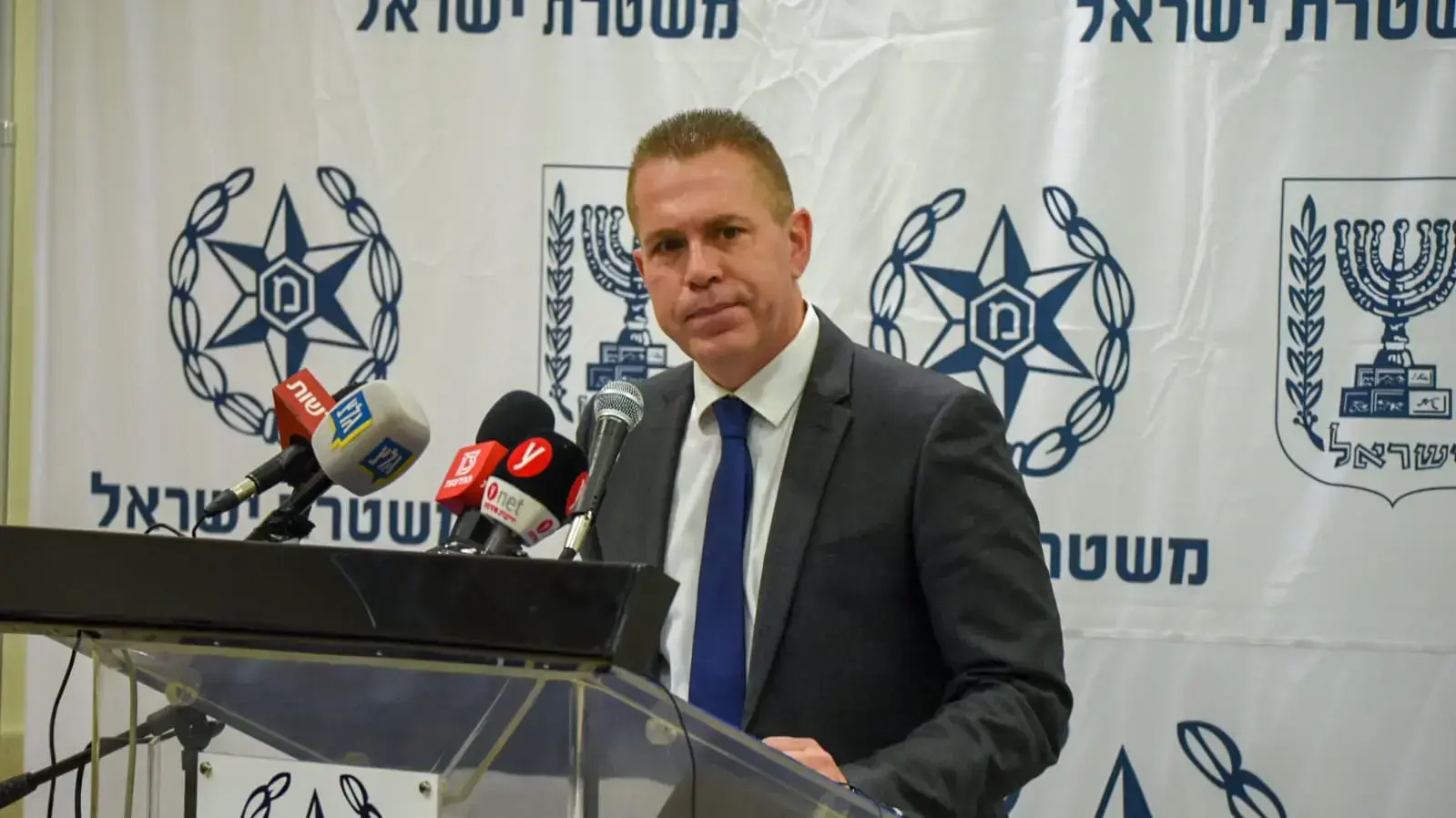 טקס השקת המצלמות של המשטרה, במעמד גלעד ארדן ומוטי כהן מטה מחוז ת״א 20 בינואר 2019 