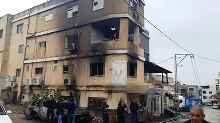הנזק שנגרם כתוצאה מקטטה בין שתי משפחות בכפר מנדא על רקע תוצאות הבחירות המקומיות שנגררה לאלימות, 28 בינואר 2019