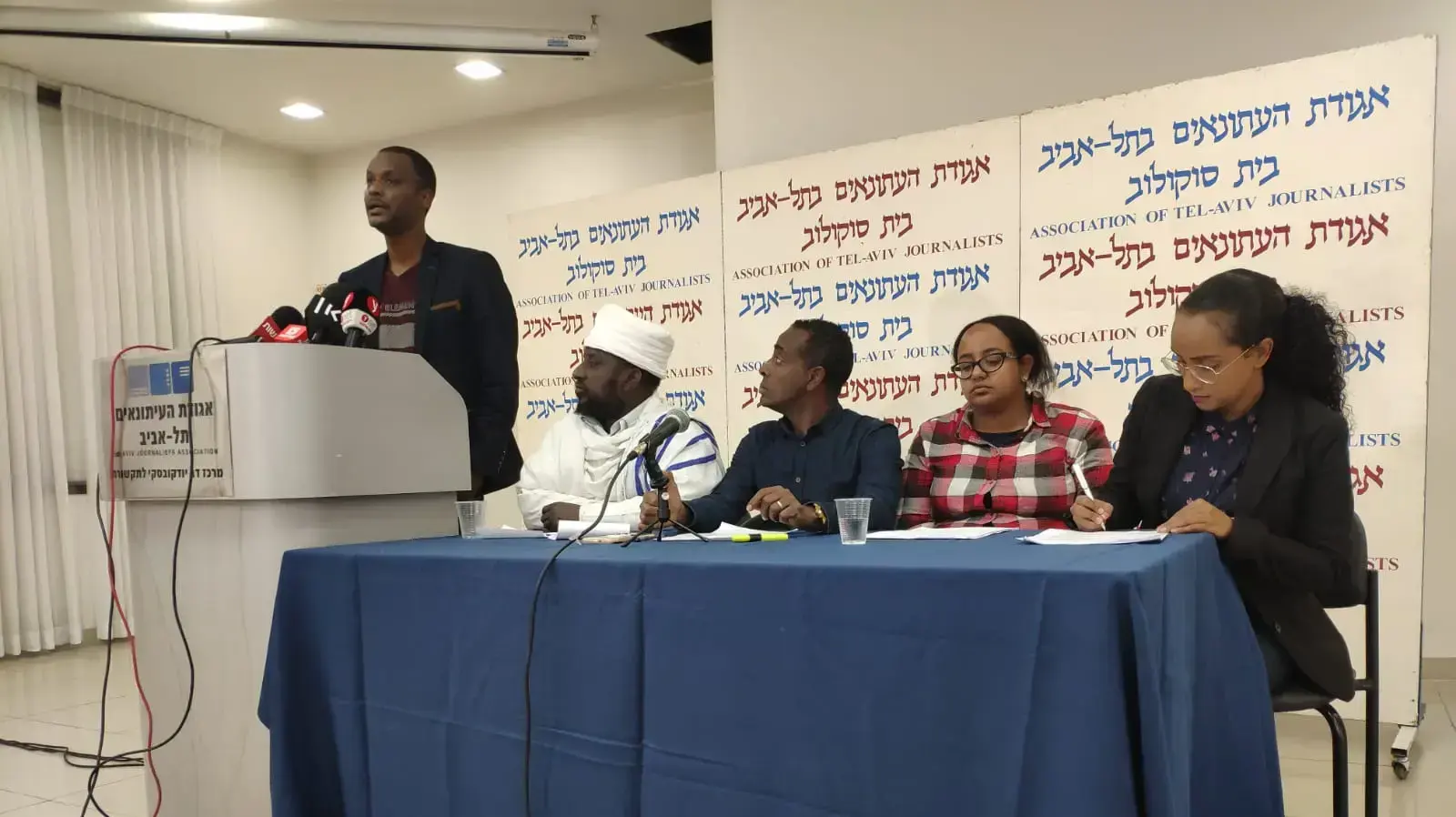 מסיבת העיתונאים לקראת הפגנת יוצאי העדה האתיופית במחאה על הריגתו של יהודה ביאדגה, 29 בינואר 2019 מסיבת העיתונאים לקראת הפגנת יוצאי העדה האתיופית במחאה על הריגתו של יהודה ביאדגה, 29 בינואר 2019