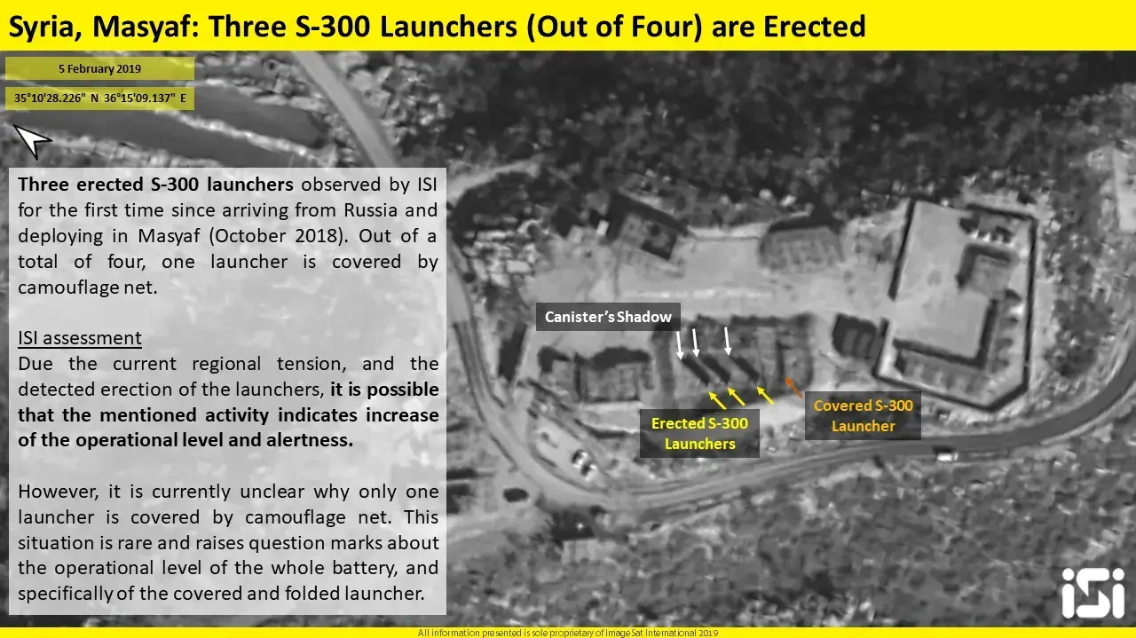 לווין - משגרים מוזקפים של סוללת ה-S-300 שהגיעה מרוסיה לסוריה באוקטובר 2018 