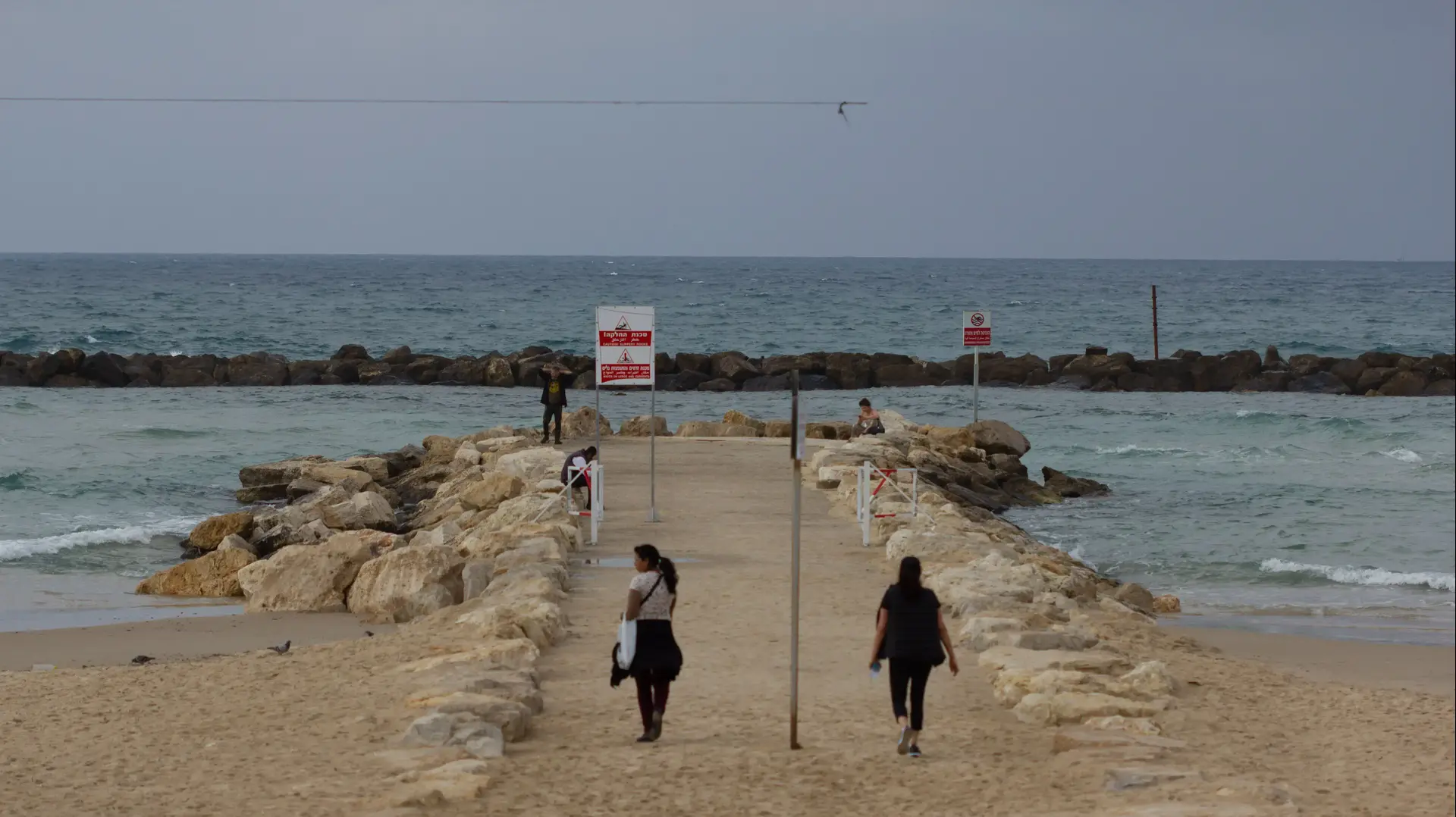 מזג אויר חורפי בחוף הים של תל אביב, 7 בפברואר 2019 מזג אויר חורפי בחוף הים של תל אביב, 7 בפברואר 2019