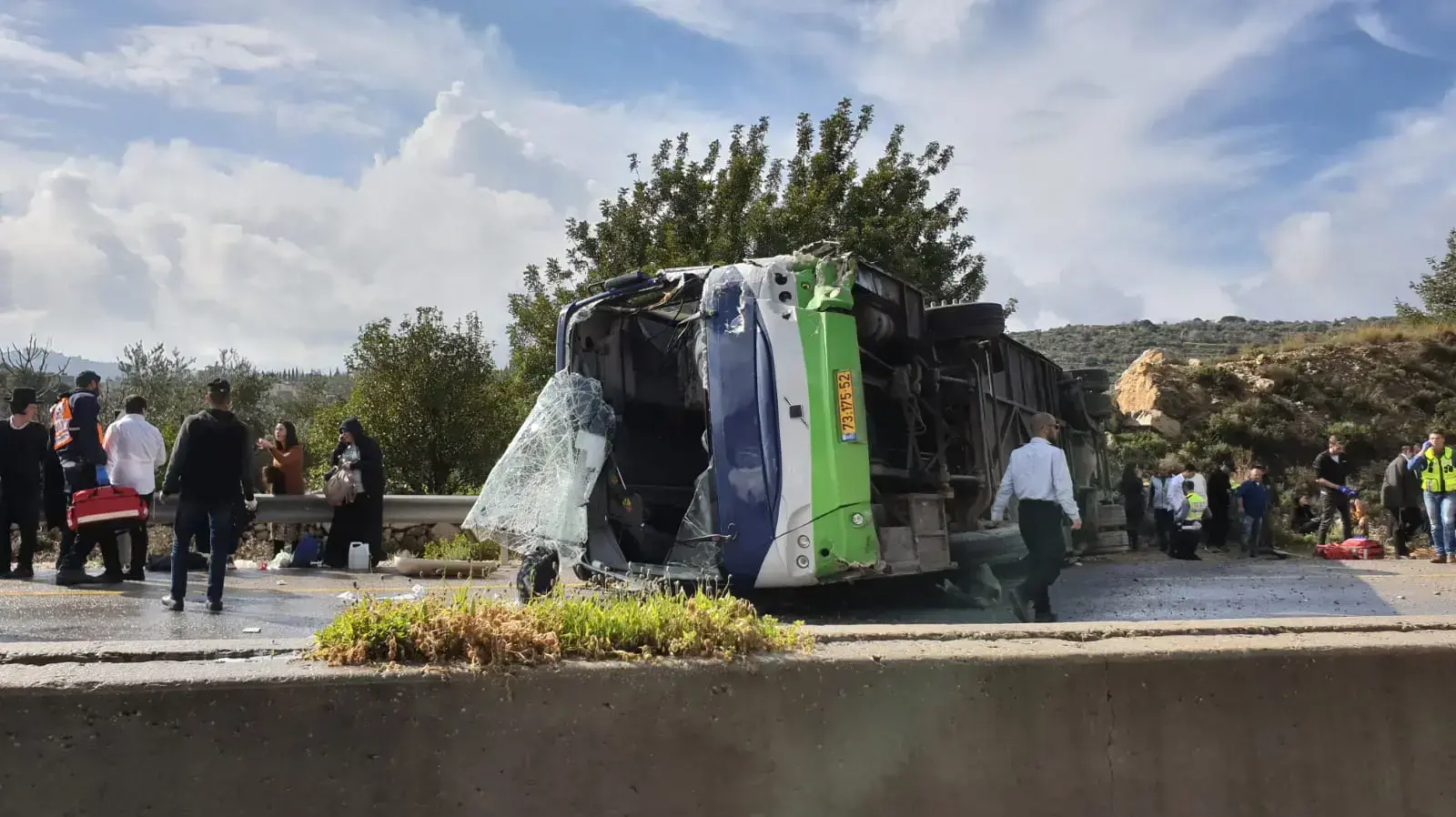 לכודים באוטובוס בצומת בית חורון, 10.2.2019 לכודים באוטובוס בצומת בית חורון, 10.2.2019